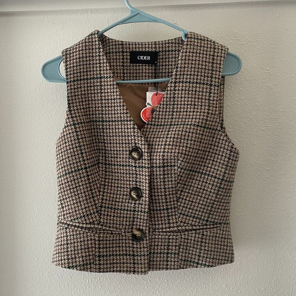 Cider Brown Plaid Vest